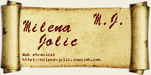 Milena Jolić vizit kartica